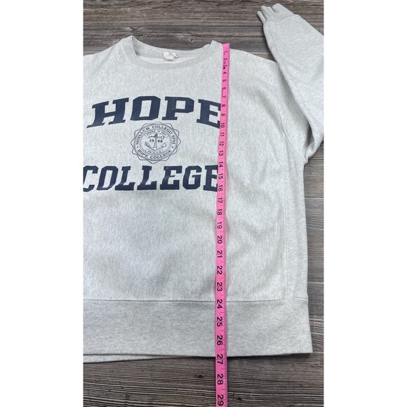 VTG Hope College Gray CHAMPION Reverse Weave SPELL OUT w SEAL Sweatshirt Men's L - Picture 6 of 12